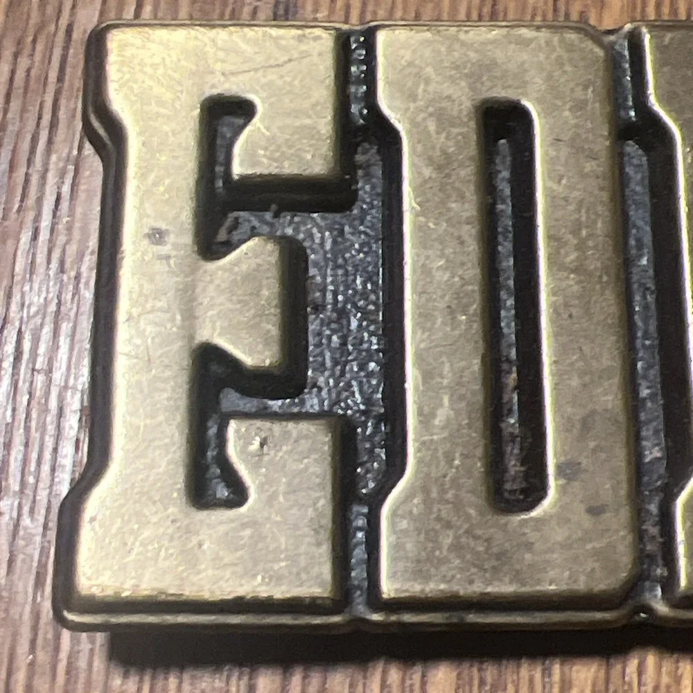 Vintage M.B.C.I. Solid Brass Name Belt Buckle – USA Cast Brass –EDDY – 1970s B12